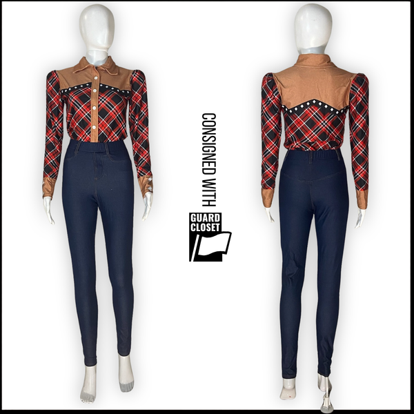 Blue Red Tan Cowboy Western Unitards | Dance Sophisticates | Set of 16