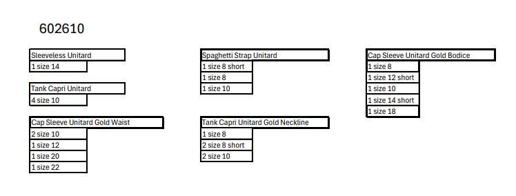 24 Varied Ivory Gold Unitards by Band Hall