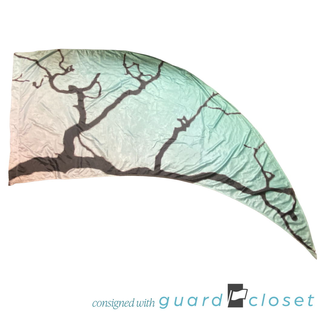 24 Mint Green Tree Branch Silhouette Flags by Flash Visual Media