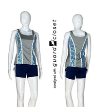 Load image into Gallery viewer, 27 varied light blue silver navy tops + 26 varied bottoms Algy