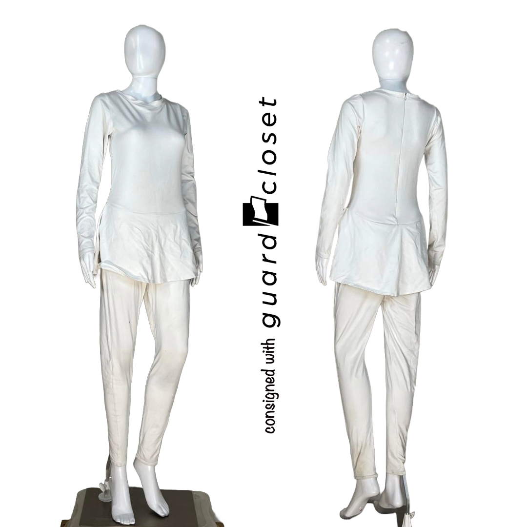 15 solid white Long Sleeve Unitards w/ Skirt