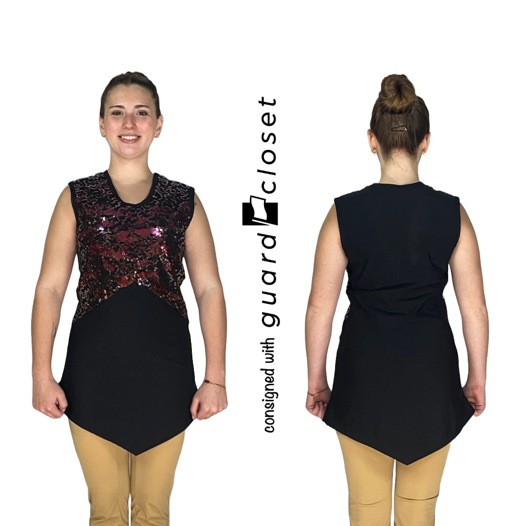 14 Black Warm Color Sleeveless V-Neck Tunic by Style Plus
