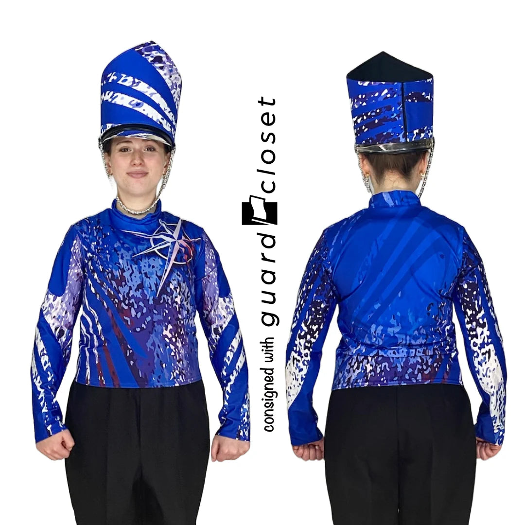 68 Blue Black Compass Performance Tops w/ Matching Shako Wraps by Fred J Miller