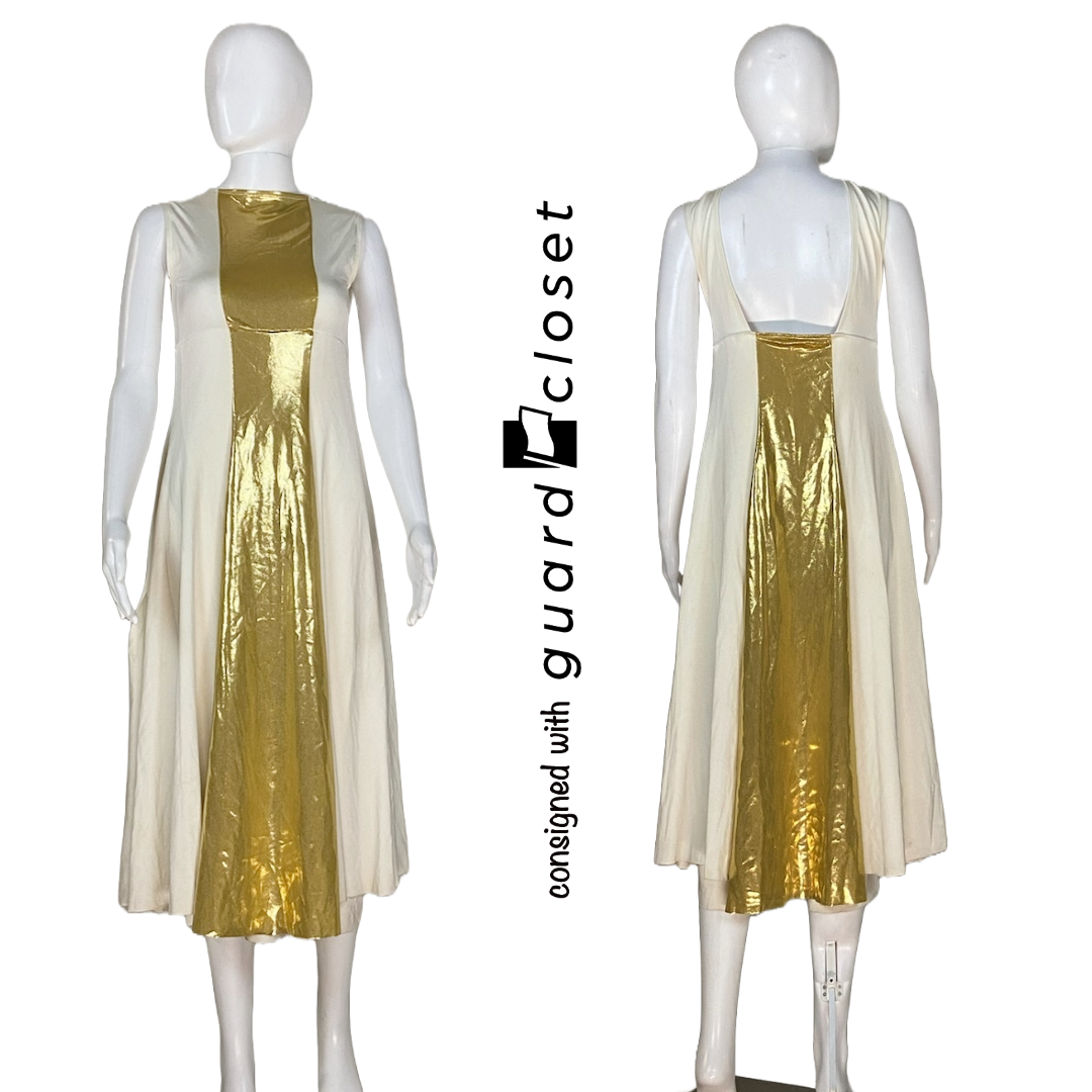 23 Beige Gold Dresses with built in Palazzo Pants by Baltogs