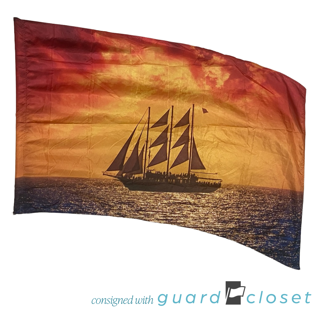 Shades of Red and Orange Ship Silhouette Flags | McCormicks | Set of 12