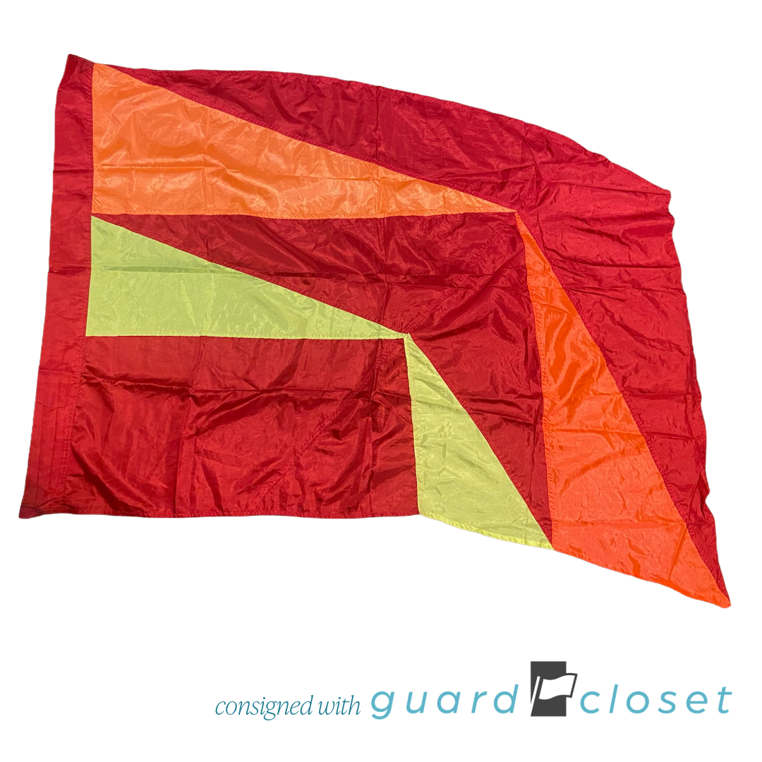 9 Red Orange Neon Yellow Angular Flags by StylePlus