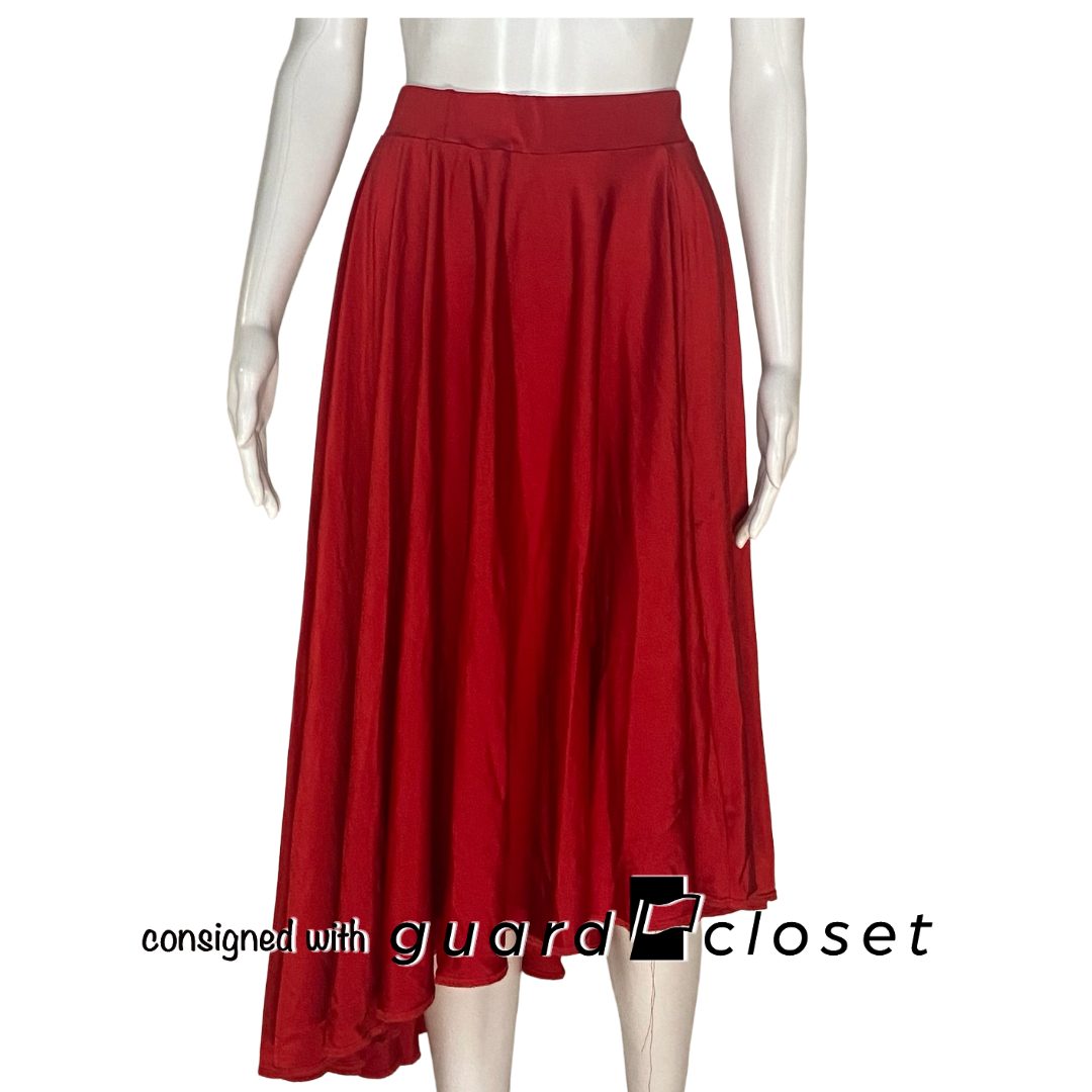 Solid Red Asymmetrical Skirts | guardcloset | Set of 10