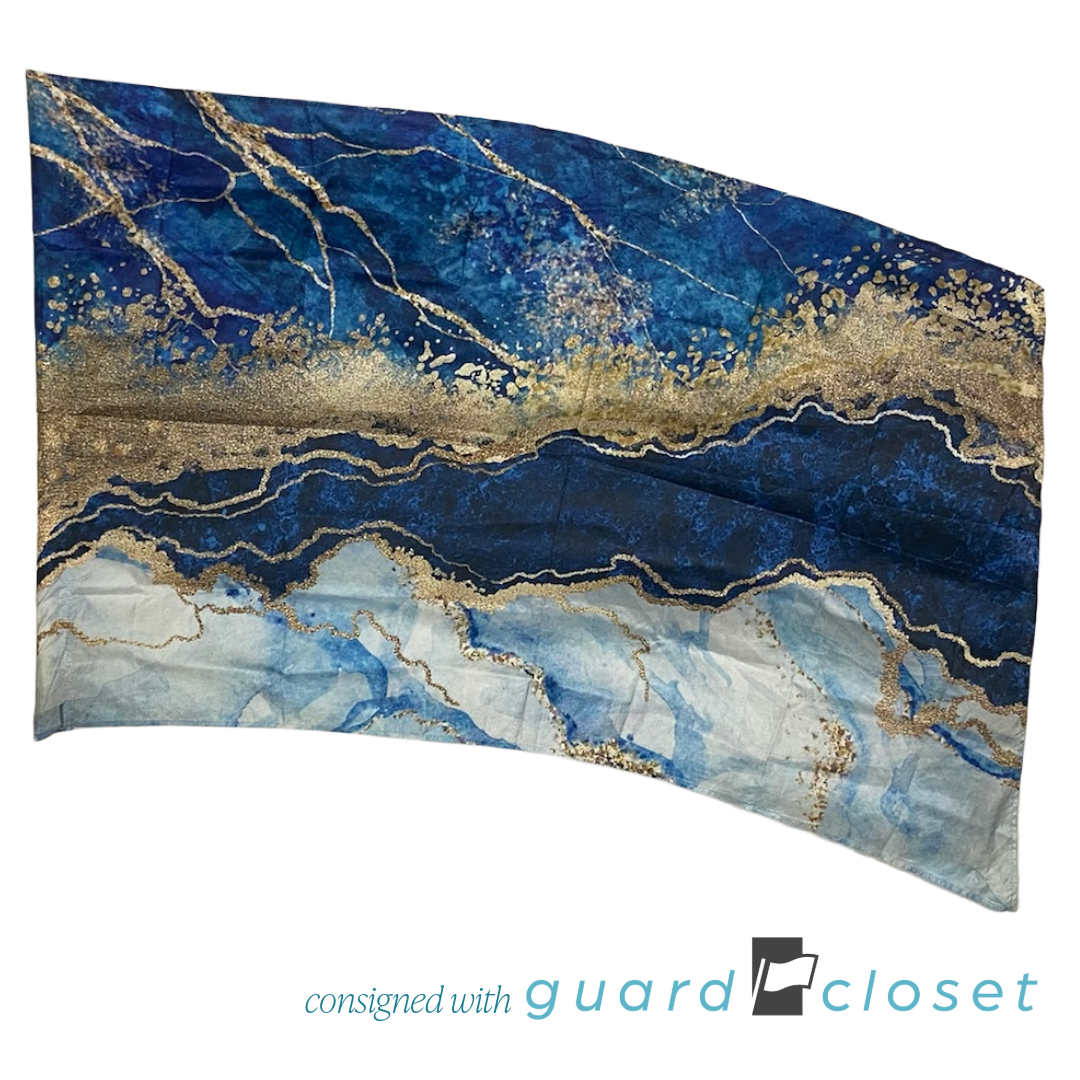 Blue Gold Marble Sand Water Flags 3D02022 | McCormicks | Set of 7