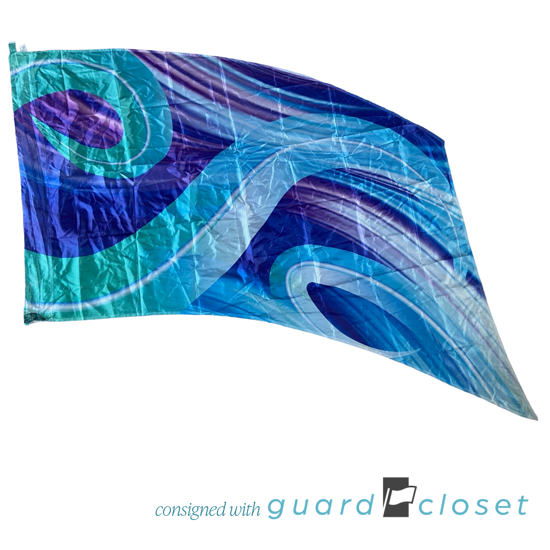 8 Blue Purple Green Swirl Flags