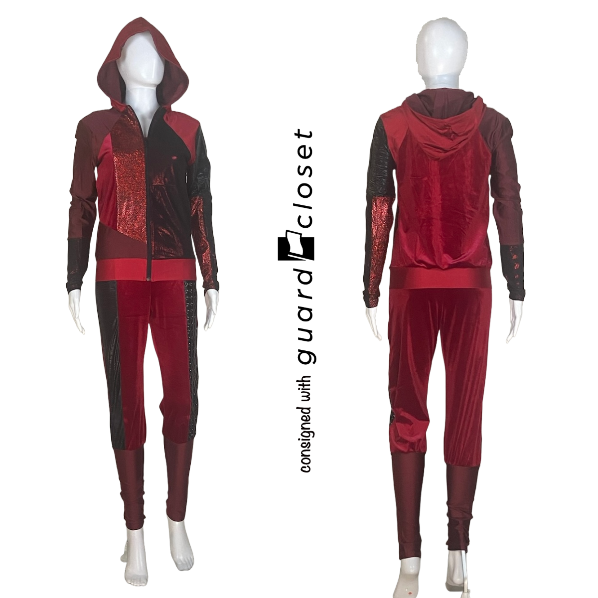 28 Red Black Bib Unitard & Zip Up Jackets by Creative Costuming & Designs