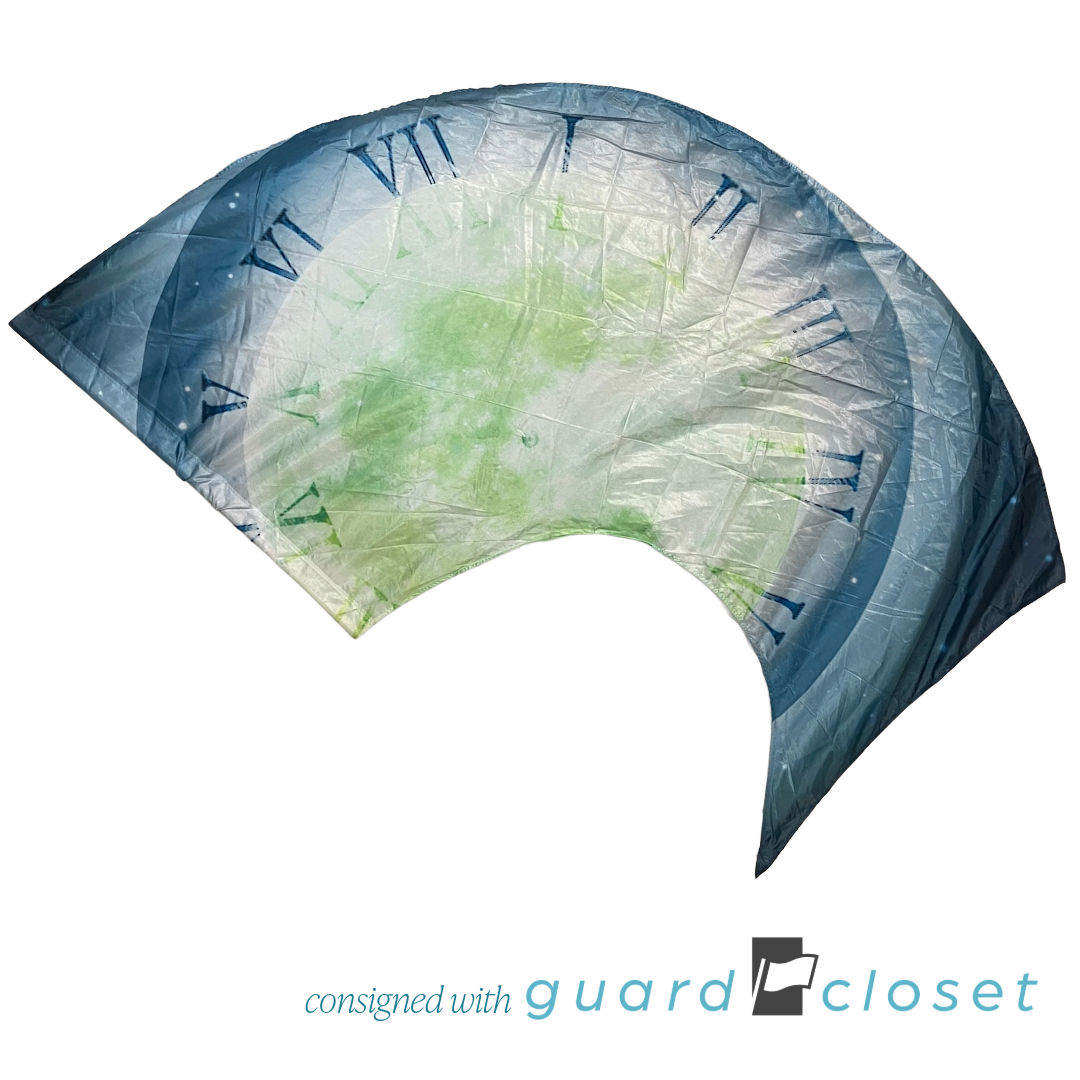 8 Blue Green Faded Clock Time Swing Flags