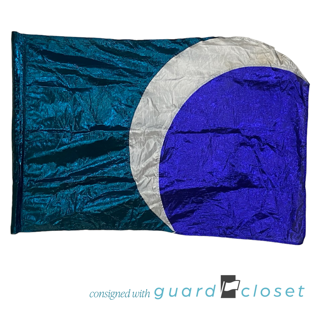 10 Teal Purple Silver Crescent Moon Flags by Band Shoppe