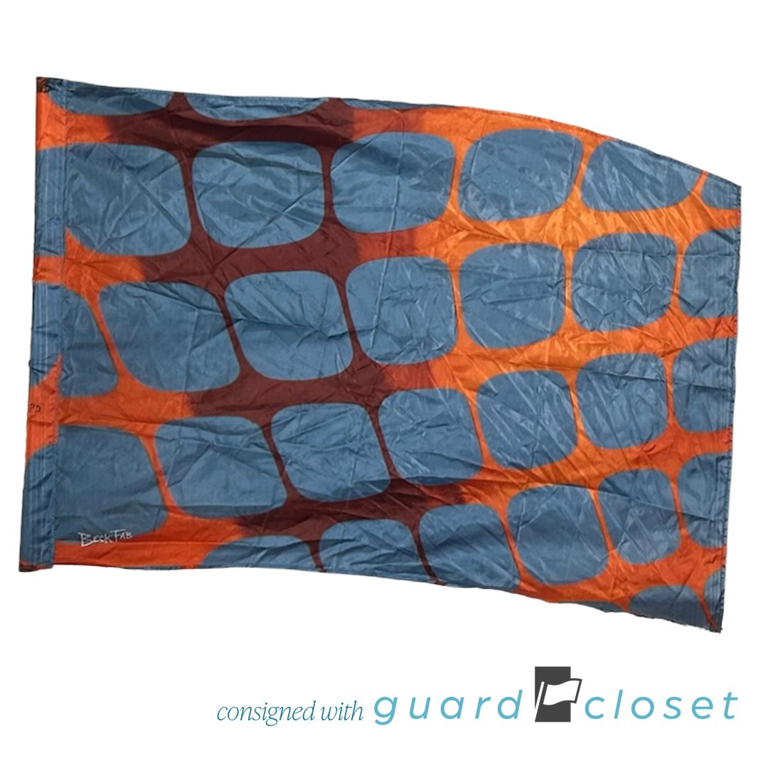 8 Blue Orange Construction Netting Flags