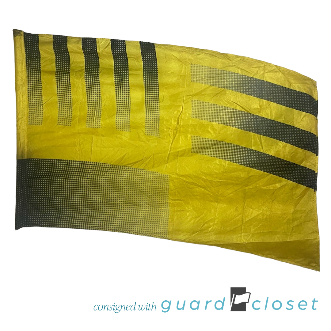 25 Yellow with Gray Black Graphic Stripes Flags