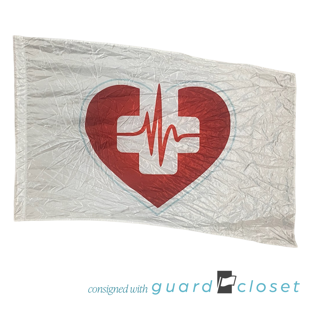 12 White Red Medical Heartbeat Flags