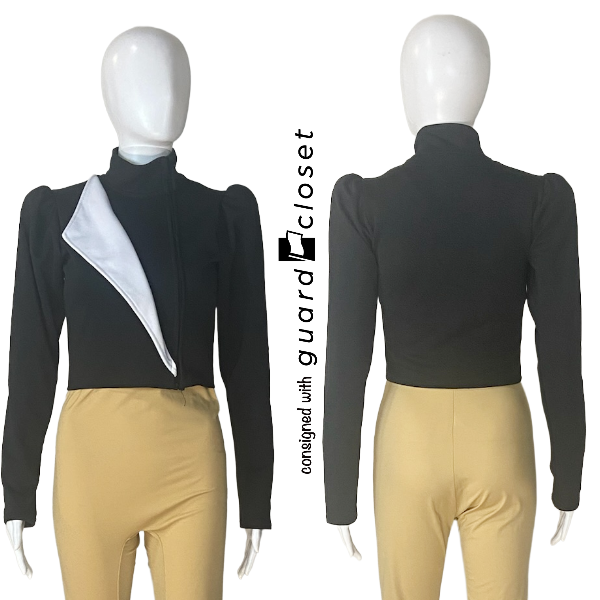 25 Black White Long Sleeve Skirted Zip Up Jackets by Dance Sophisticates
