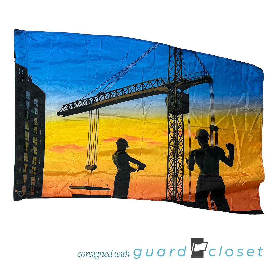 14 Blue Orange Sunset Oil Rig Flags