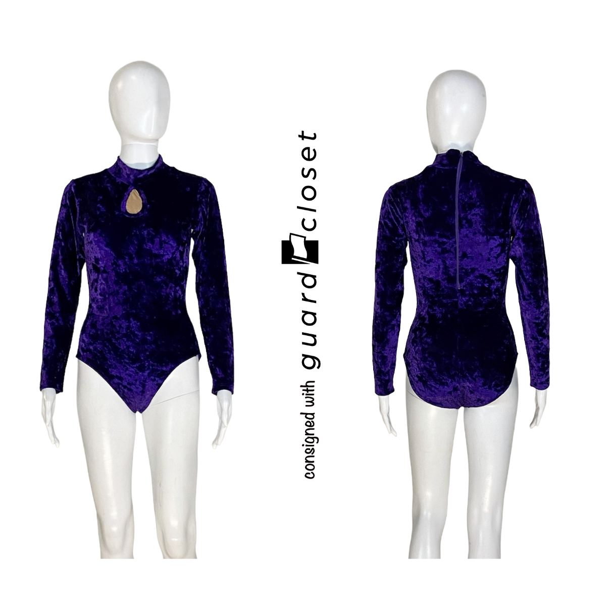 13 Solid Purple Long Sleeve Leotards