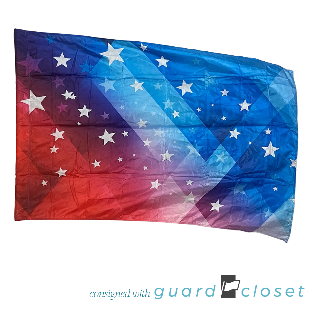 4 Red Blue Purple Patriotic Stars Flags by Field & Floor FX
