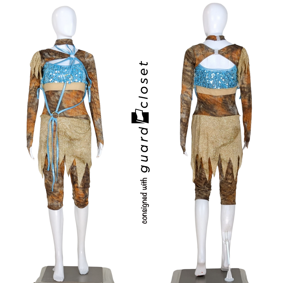 24 Shades of Brown Teal Long Sleeve Capri Unitards by A Wish Come True