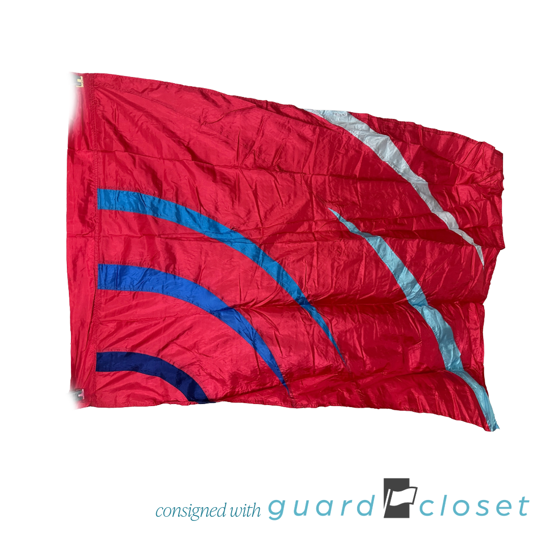 8 Red flags with ombre blue stripes by American Band