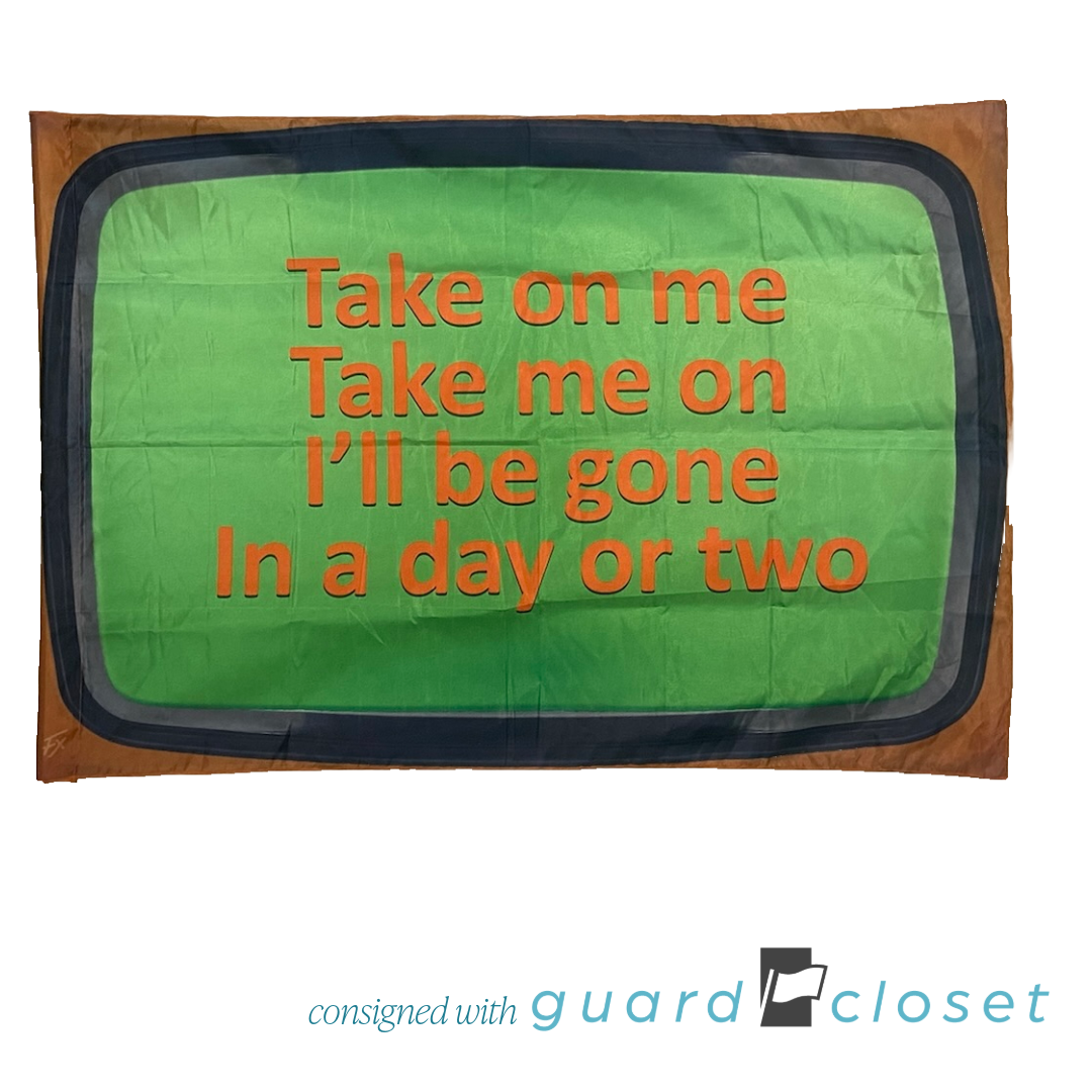 11 Multicolor 80s TV Screen Take On Me Song Lyrics Flags by Field & Floor FX