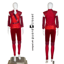 Load image into Gallery viewer, 12 Red Sleeveless Unitards and Shrug Jackets CCD1120-A by Creative Costuming & Designs