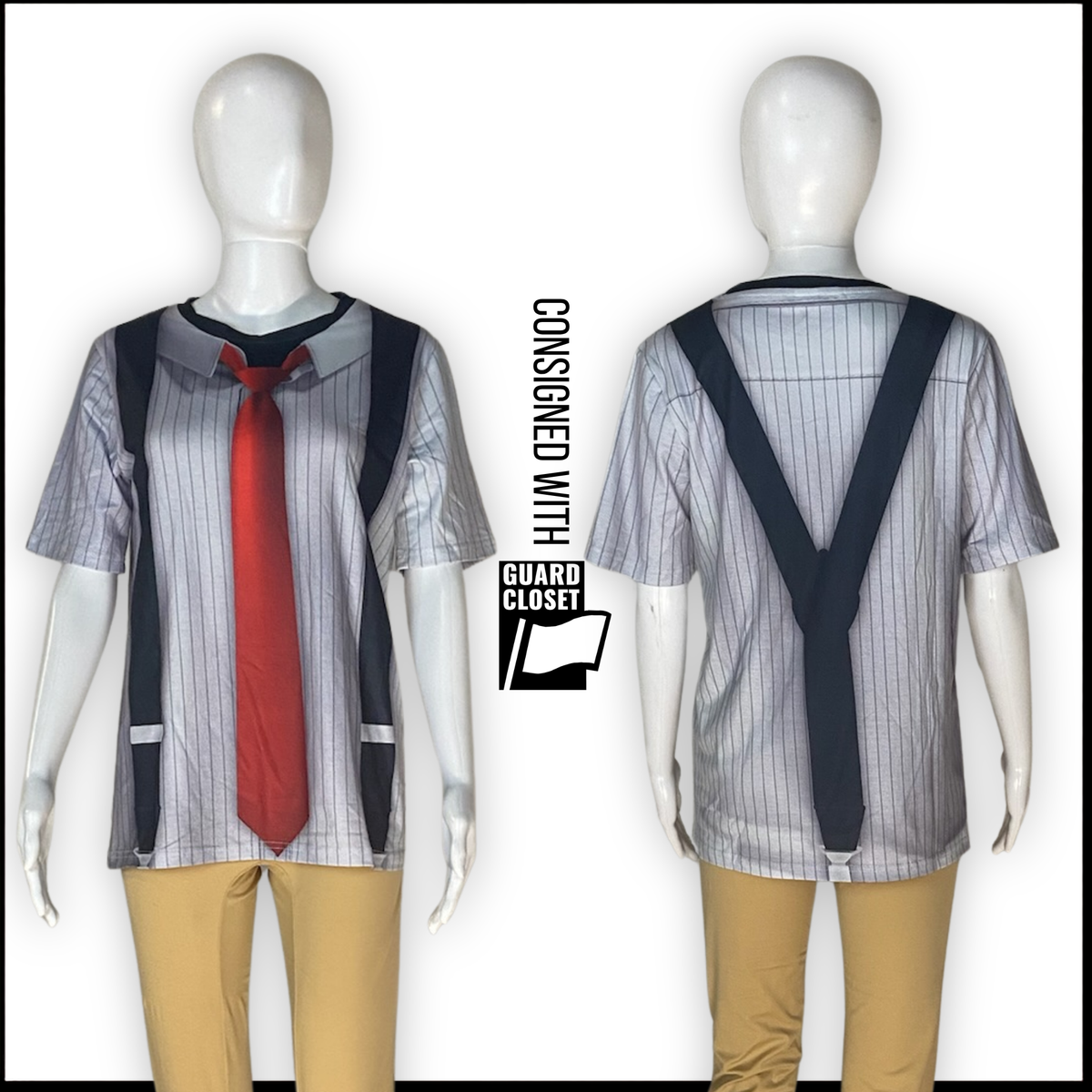 Gray Black Red Tie and Suspenders Performance Tops | guardcloset | Set of 28
