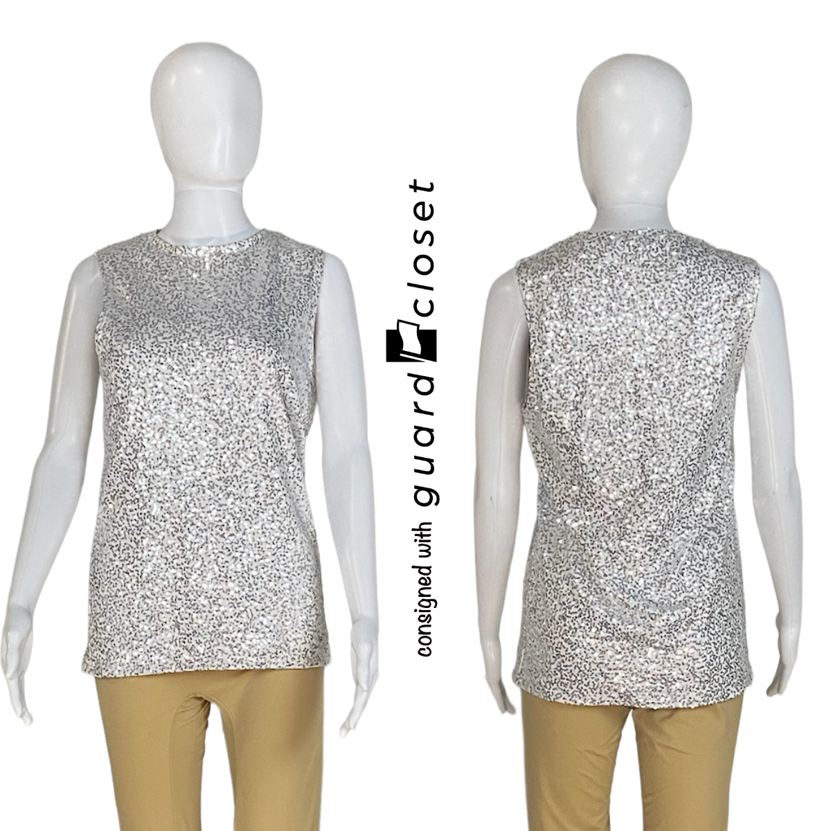 13 White Silver Sequin Sleeveless Skirted Unitards + 1 Silver Sequin Sleeveless Top
