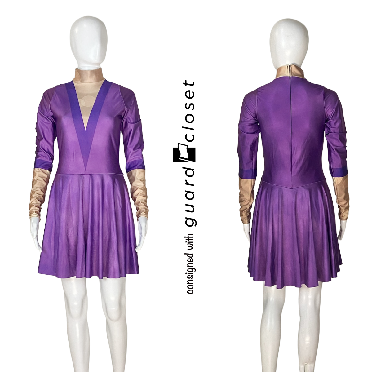 Purple Tan Long Sleeve Mini Dresses with Built In Shorts | McCormicks | Set of 6