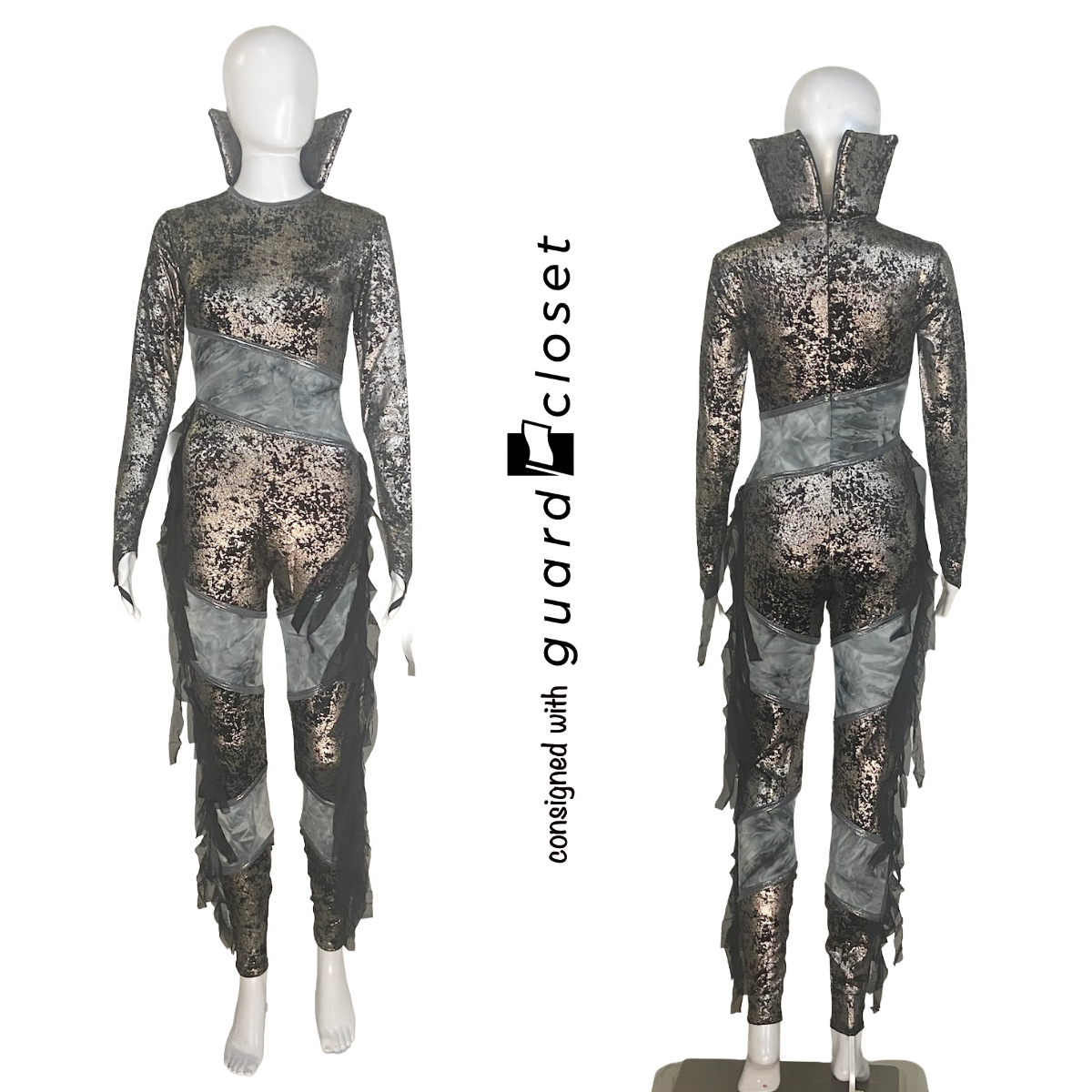 10 Silver Long Sleeve Unitards by Showday