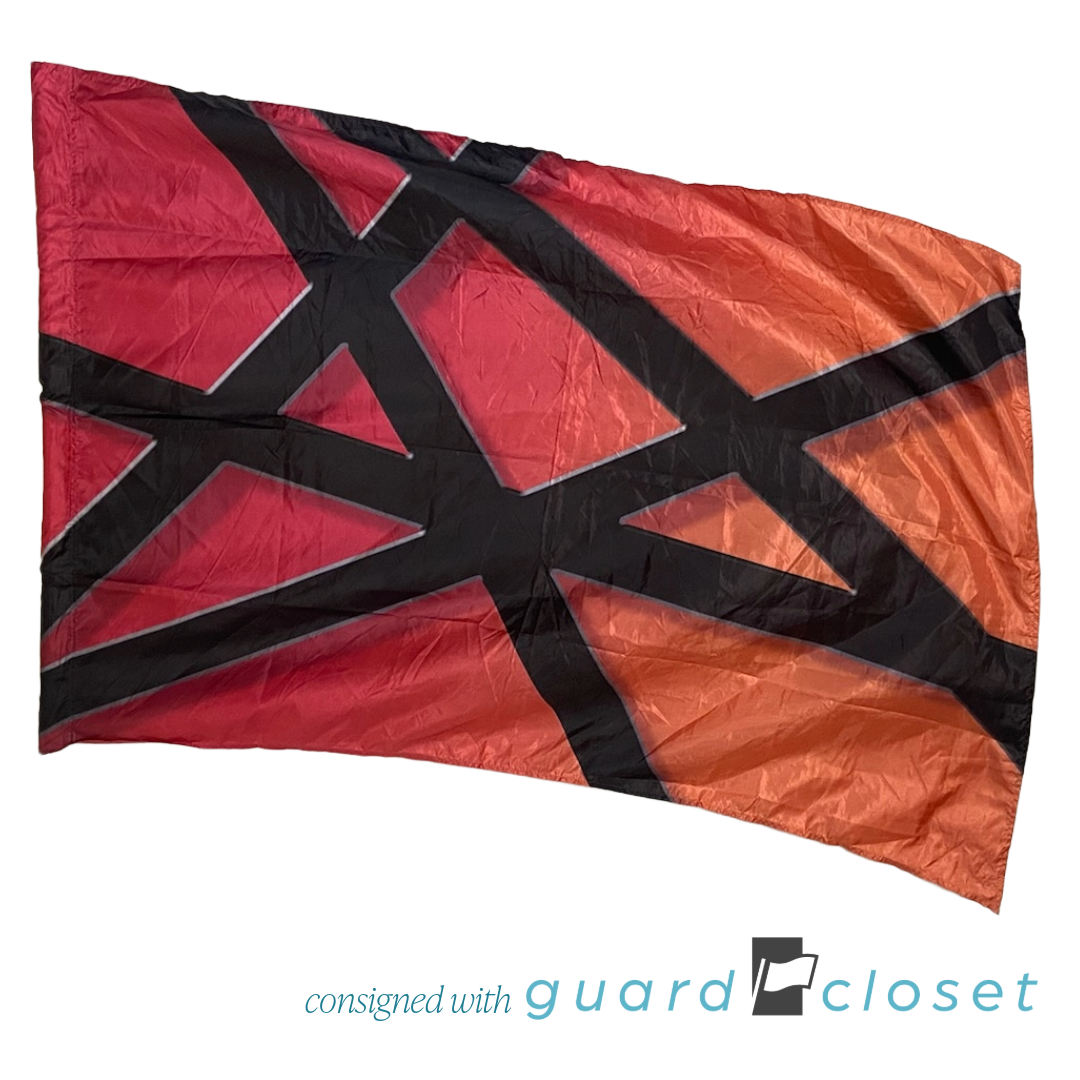 15 Shades of Orange and Red Criss Cross Angles Flags