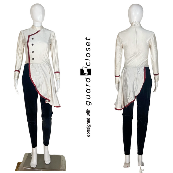 23 Black White Chef Waiter Motif Costumes with Red Trim