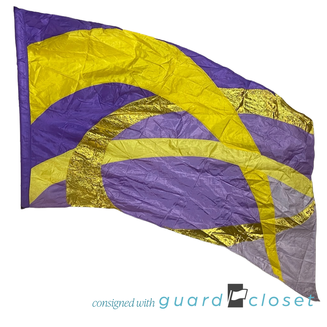 7 Purple Yellow Gold Flags