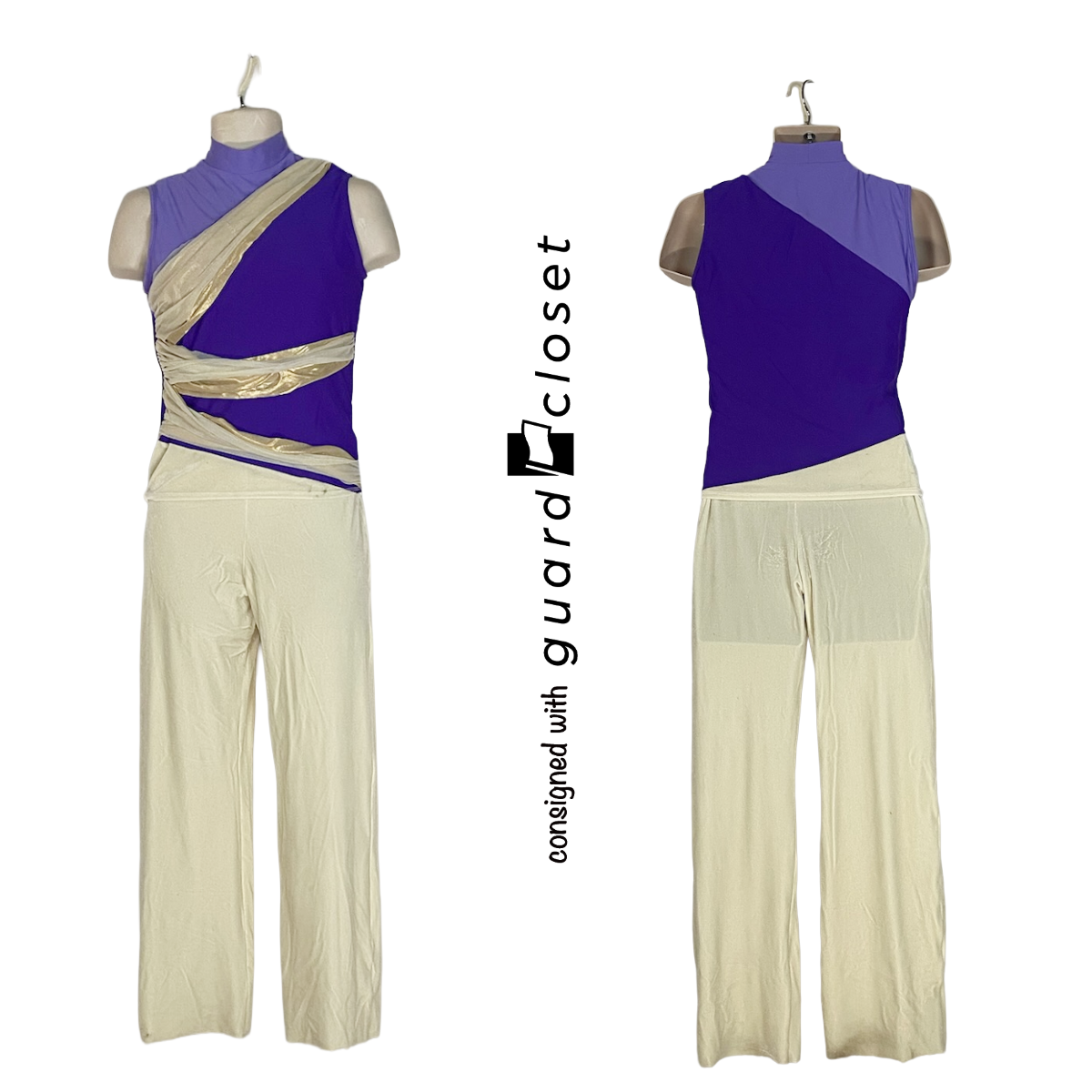 20 Purple Ivory Gold Sleeveless Unitards by Creative Costuming & Designs
