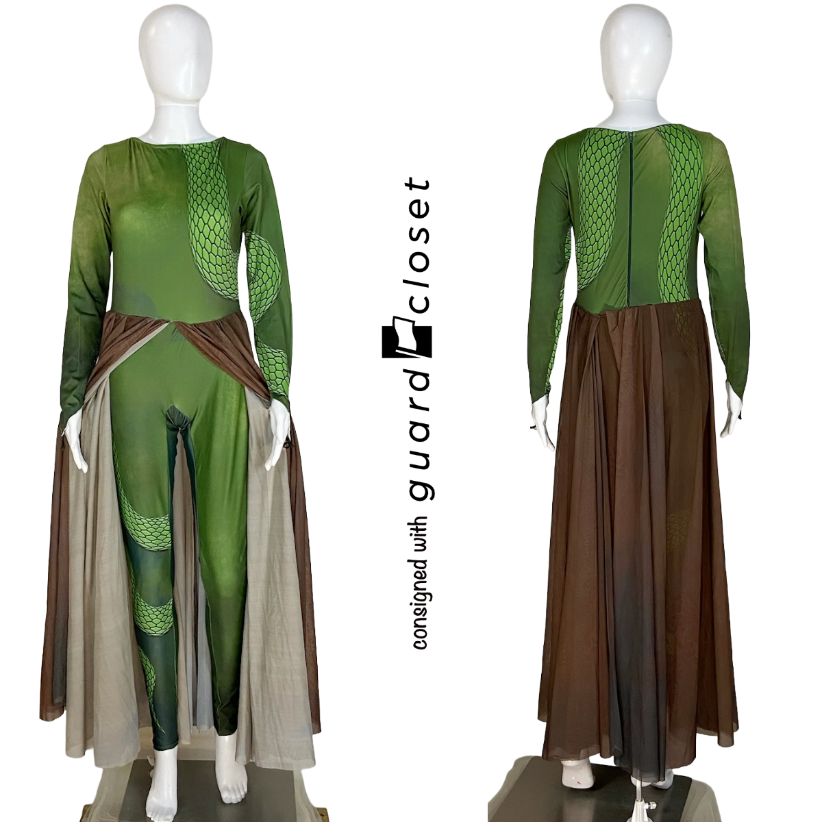15 Green Brown Lizard Swamp Creature Unitards with Smocks by F. J. Miller