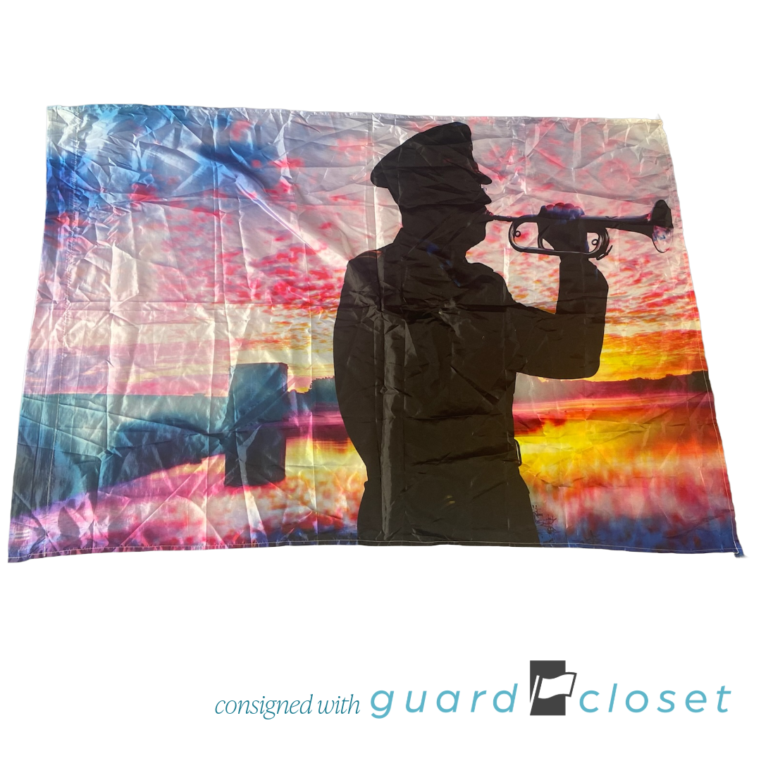 Multi Color Bugler Silhouette Taps Memorial Flags | Kazara | Set of 8