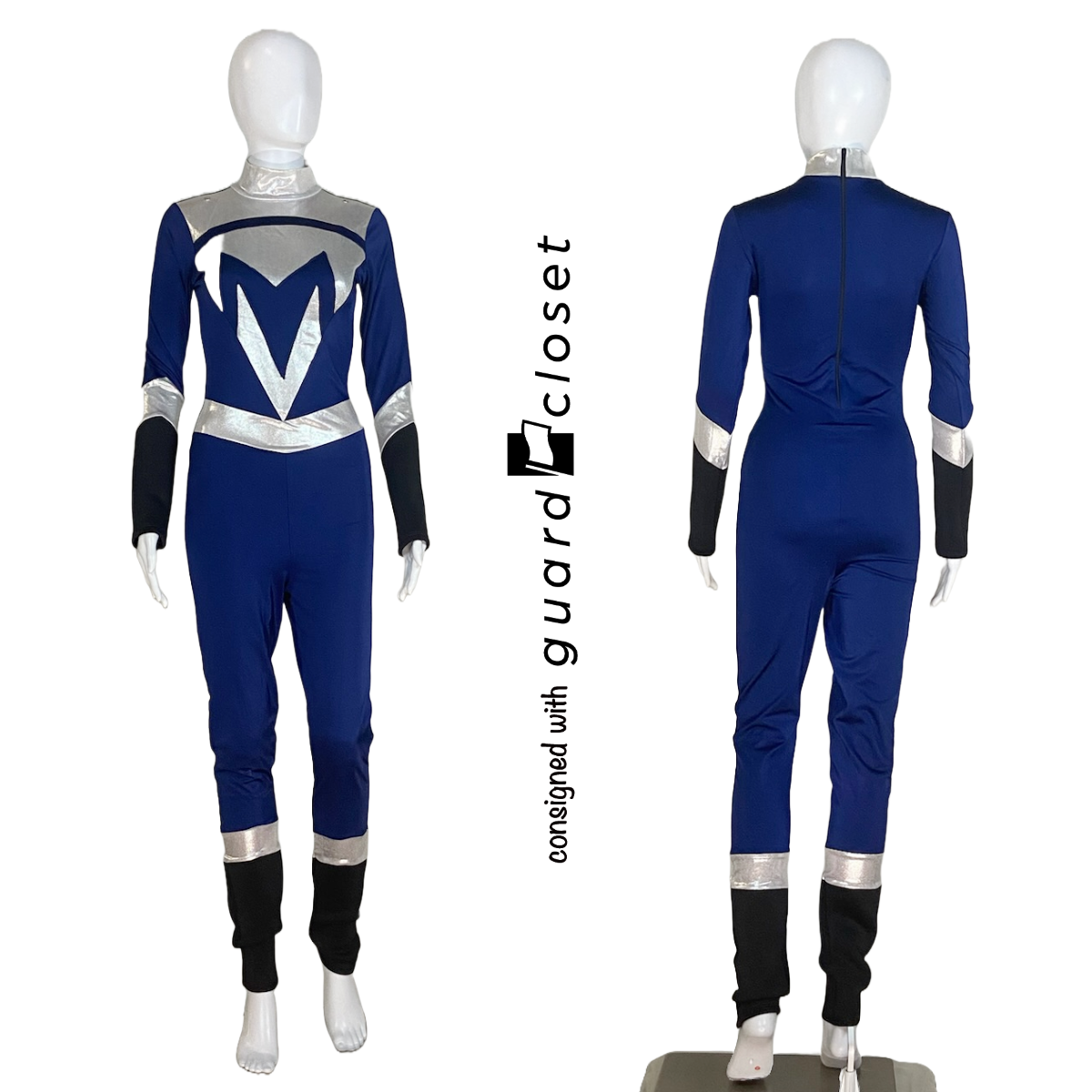 16 Blue Silver Superhero Unitards with Detachable Silver Capes by Georgie Girl