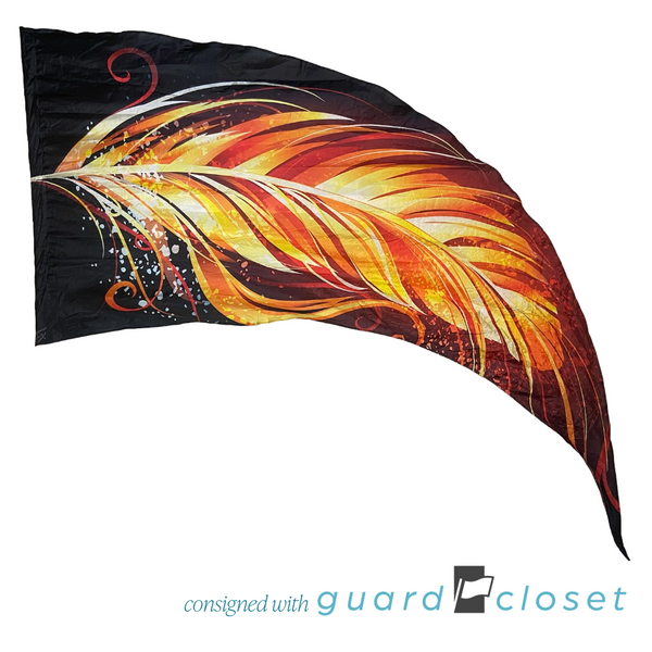 21 Shades of Orange and Black Fire Feather Swing Flags by Field & Floor FX