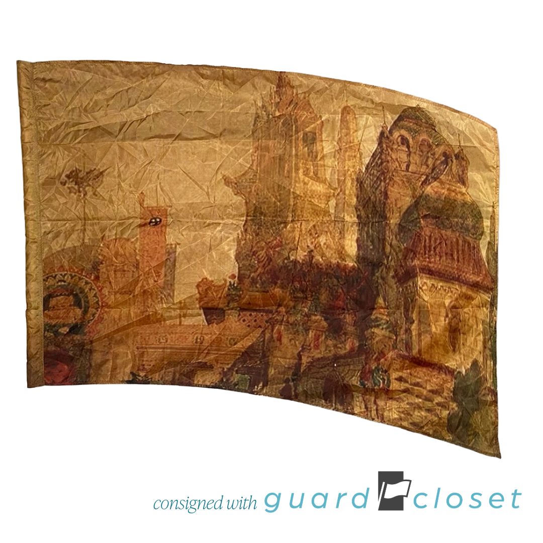 12 Brown Tan Ancient City Flags