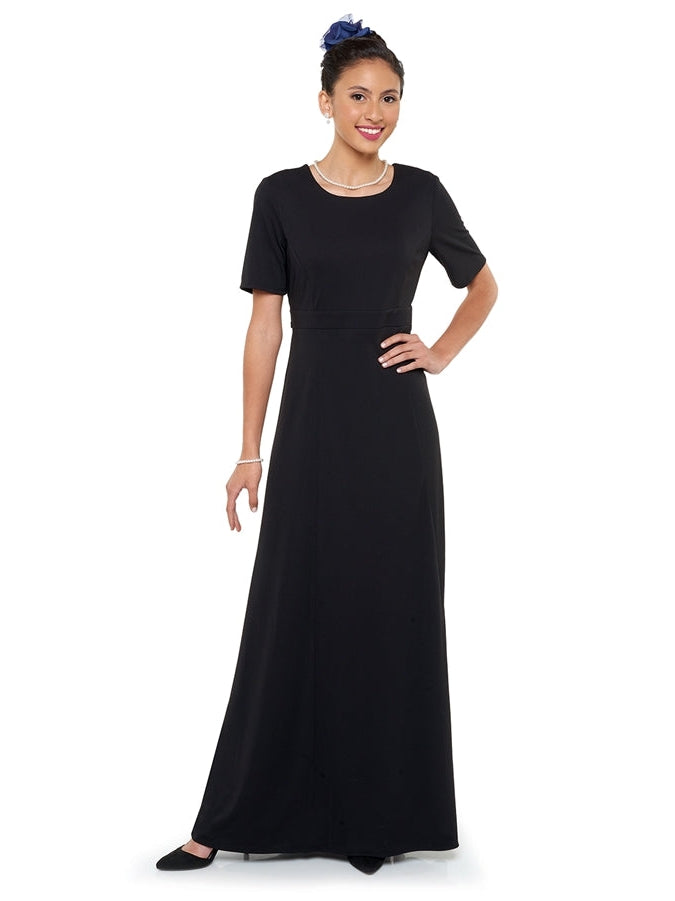 OPHELIA (Style #154) - High Scoop Neck Short Sleeve Dress Cousins Concert Attire