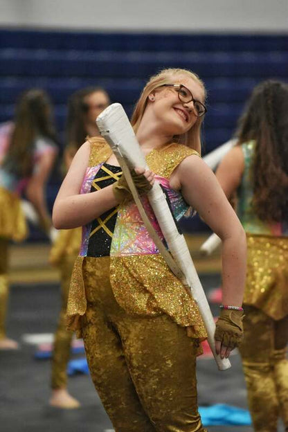 13 Gold Multicolor Unitards by Band Hall