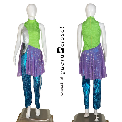 16 Blue Purple Neon Green Sleeveless Unitards by Creative Costuming & Designs