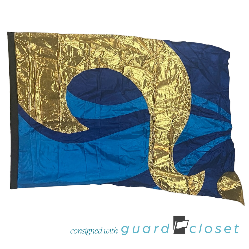 8 Blue Gold Question Mark Flags