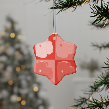 Pop Art Camera Ceramic Ornament — Colorful 2-Sided Holiday Decoration
