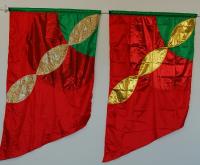 35 total red gold Christmas holiday Flags