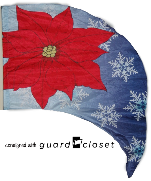 4 Poinsettia Winter Holiday Christmas Flags