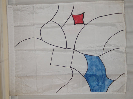 12 white abstract flags