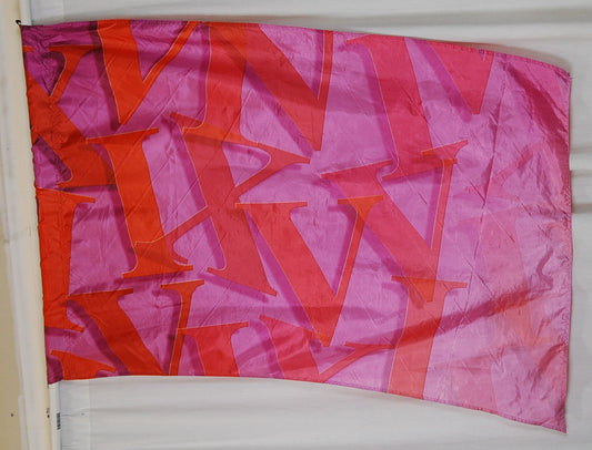 22 pink Roman numeral flags FJM