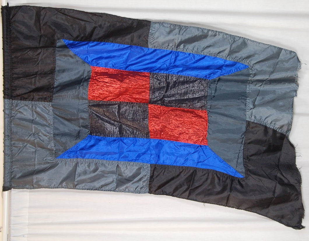 42 Gray/blue/red Geometric Flags